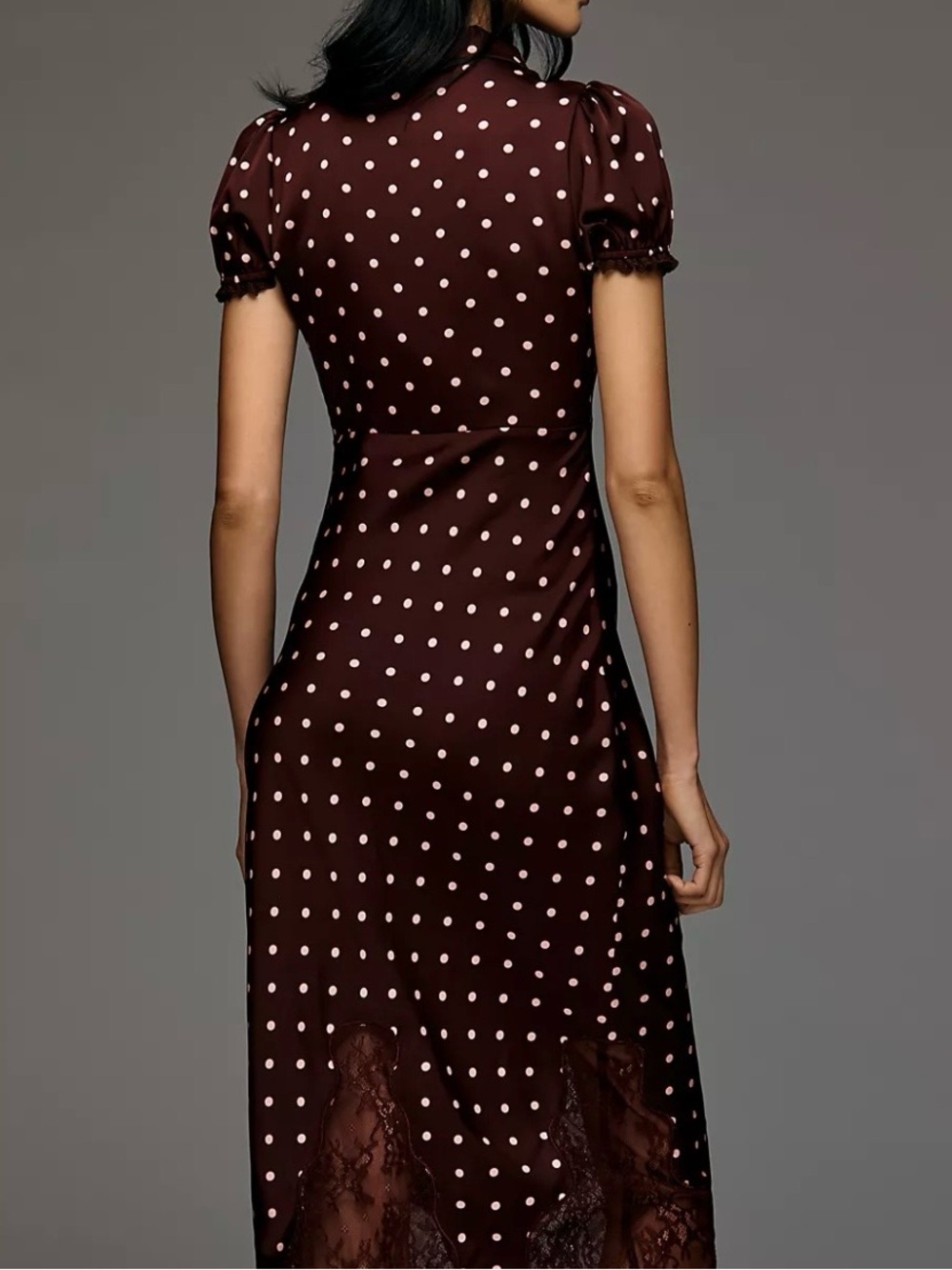 Arose Studio Nerina Collared Lace Midi Dress Medium - Picture 3 of 15